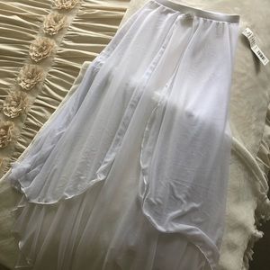 White see through / mesh Beach cover up/ skirt !